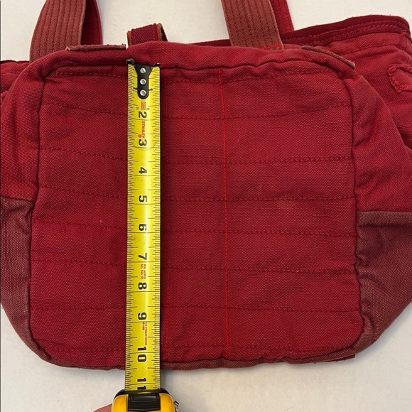 GAP COTTON/HEMP RED LARGE TOTE BAG - Picture 5 of 16